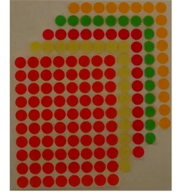 COLOR CODING DOT STICKER: NEON ASSORTED 1/2” 32 SHEETS