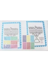 CHANUKAH STICKER DOT ART MENORAH