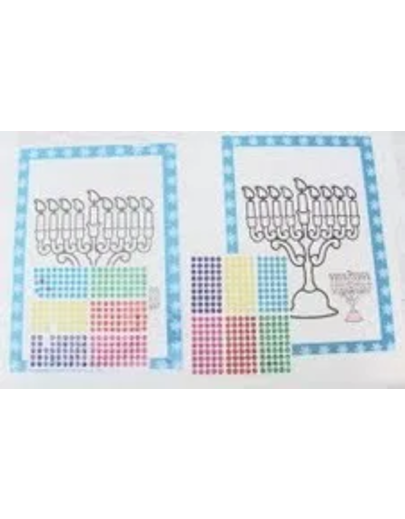 CHANUKAH STICKER DOT ART MENORAH