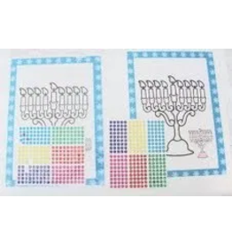 CHANUKAH STICKER DOT ART MENORAH