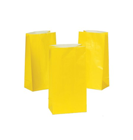 PARTY  BAGS YELLOW 5"X10" -12 PACK