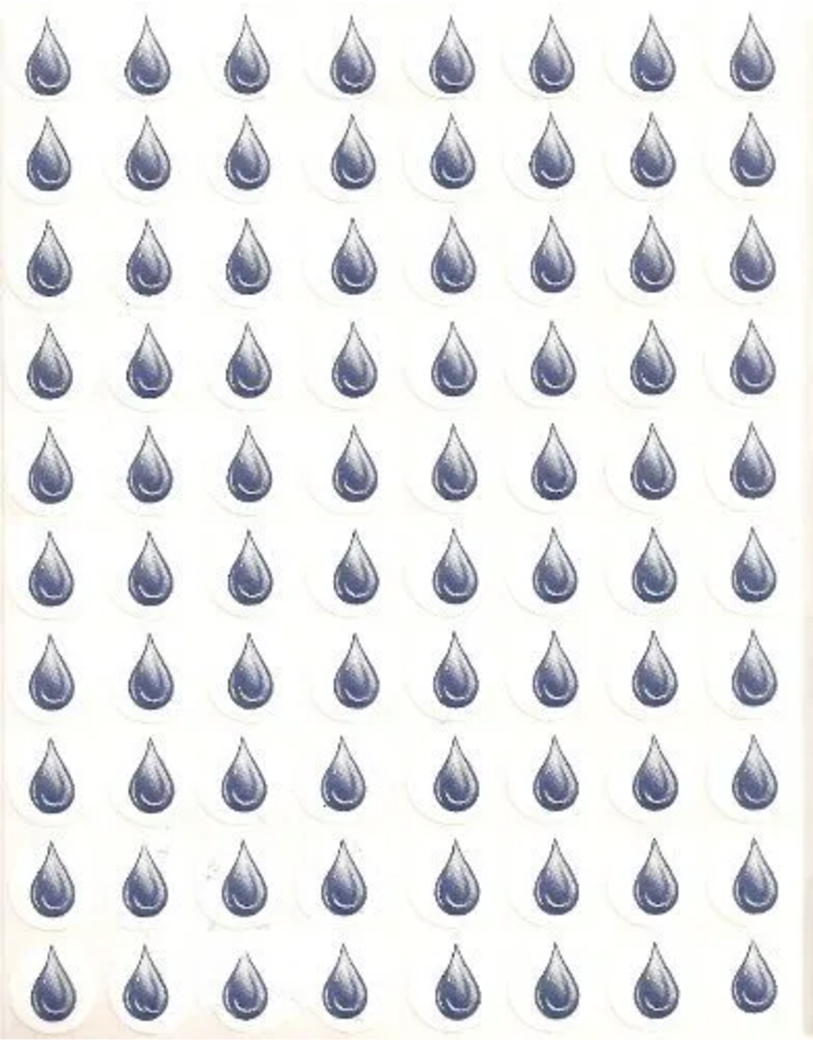 STICKERS: RAINDROPS ½" 10 SHEETS