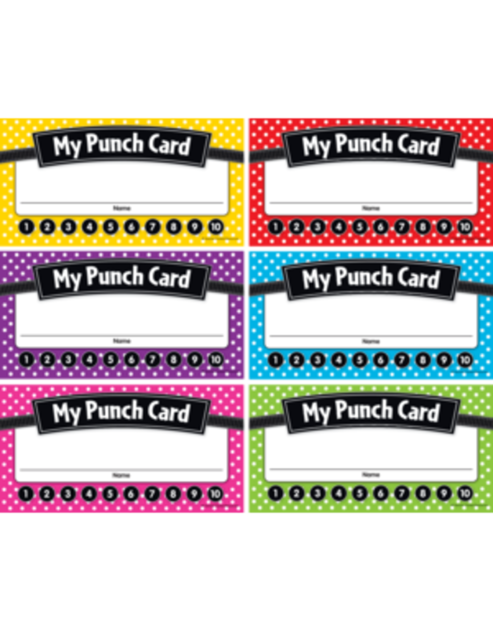 POLKA DOT PUNCH CARDS - 60 PACK