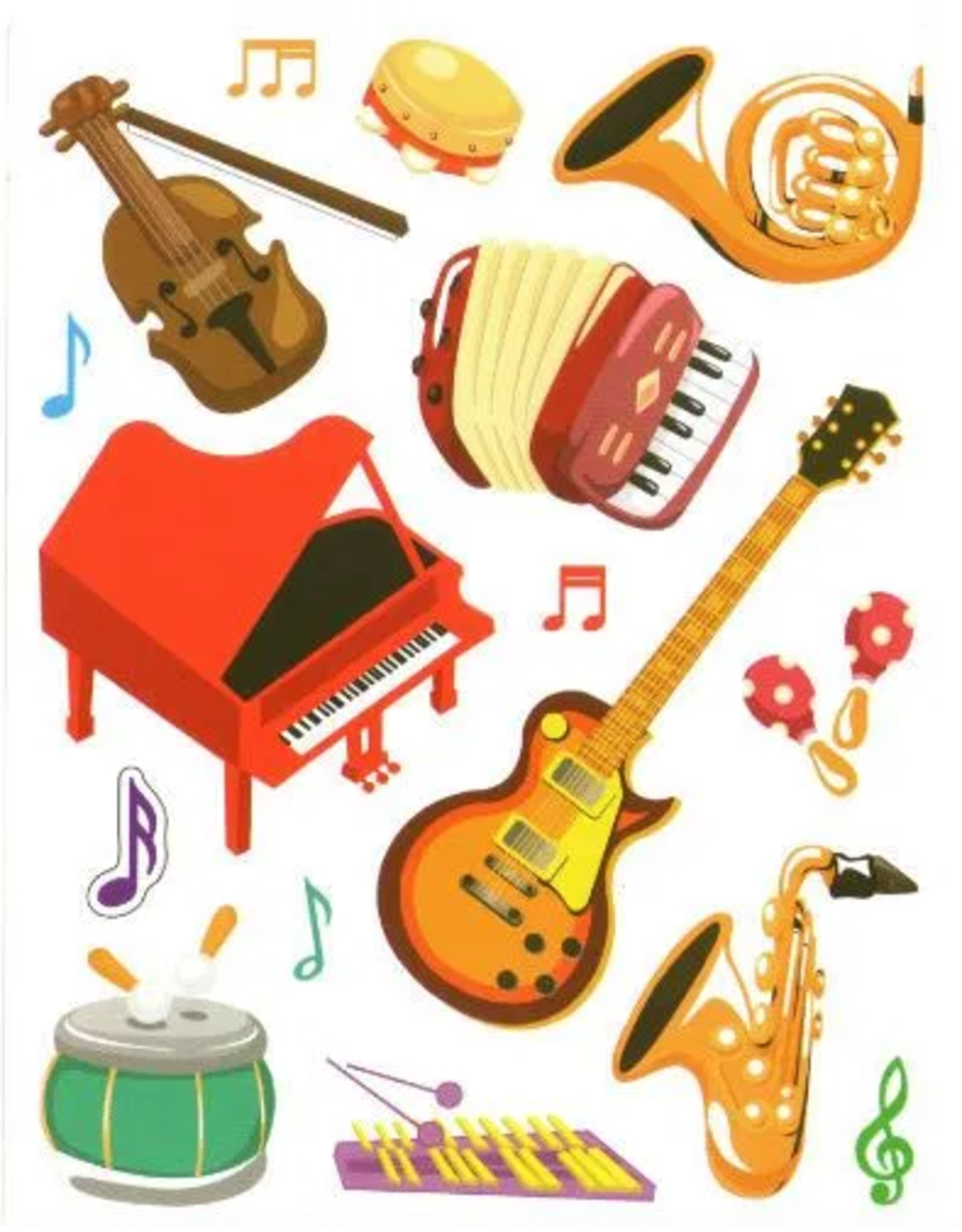 STICKERS: MUSIC INSTRUMENT - 10 SHEETS