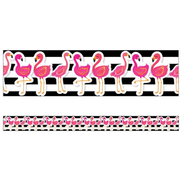 STRAIGHT BORDERS FLAMINGOS - 3"X36'