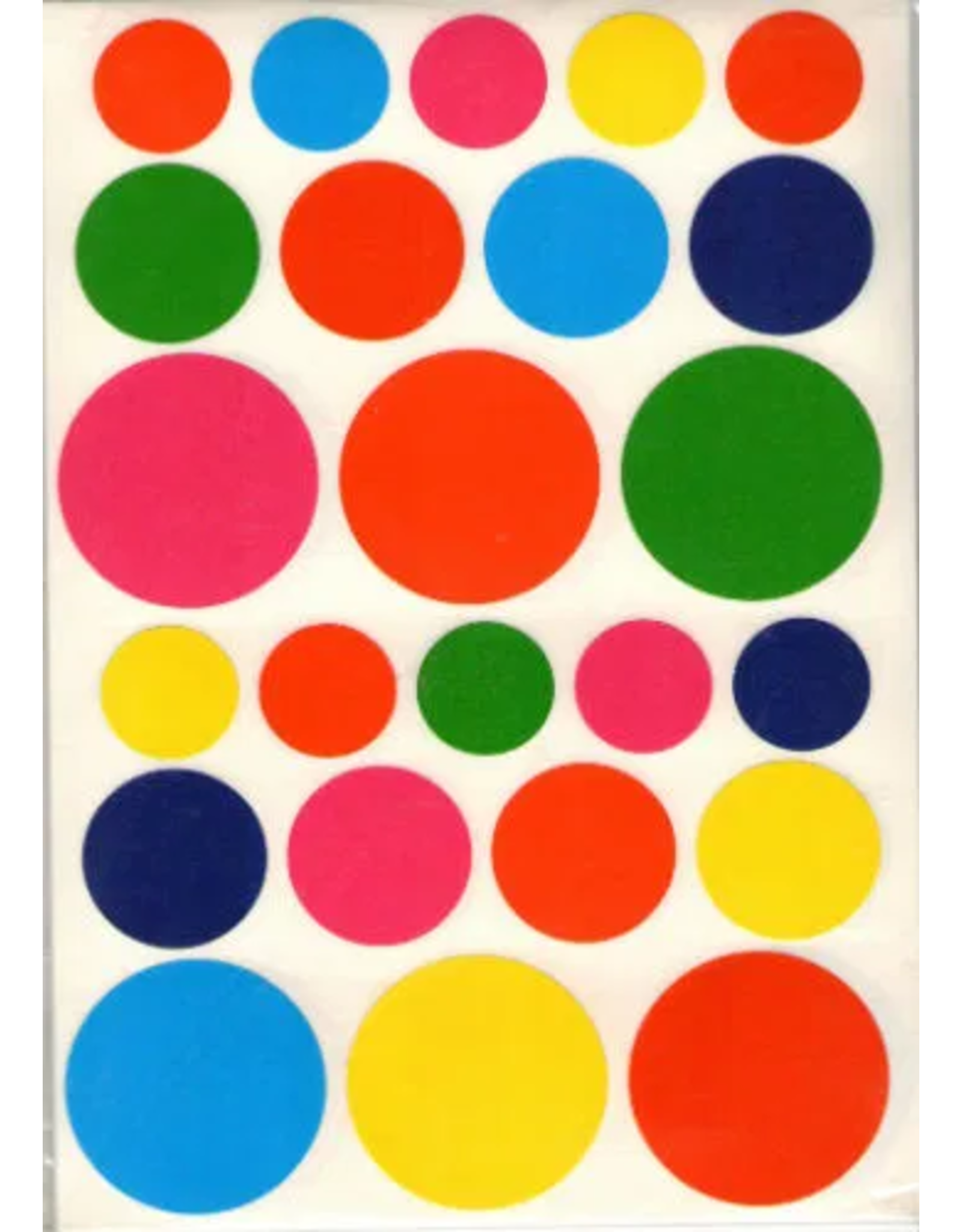 COLOR CODING STICKERS:  CIRCLE ASSORTED SIZE - 25 SHEETS