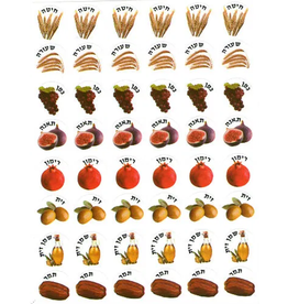 STICKER: SHIVAT HAMINIM WITH WORDS SMALL 10 SHT