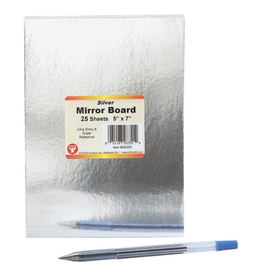 MIRROR BOARD: 5"x7", SILVER 25 PACK