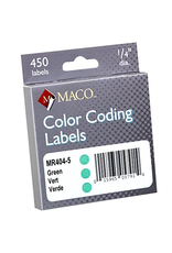 COLOR CODING STICKER:   ¼", ROUND GREEN - 450 PACK