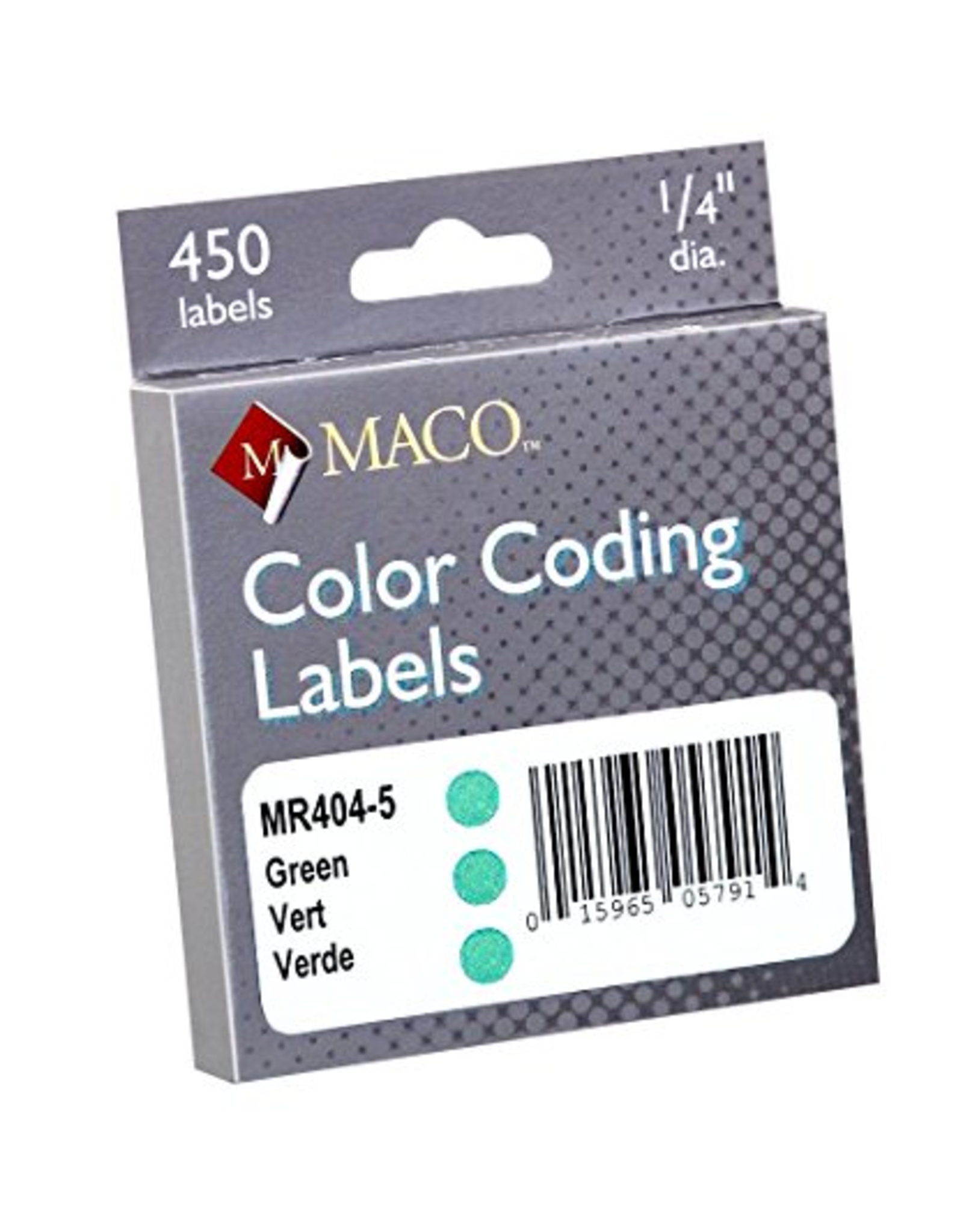 COLOR CODING STICKER:   ¼", ROUND GREEN - 450 PACK