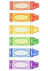 CUT-OUTS: MINI CRAYONS ASSORTED COLORS 3.5"X1" 36 PACK