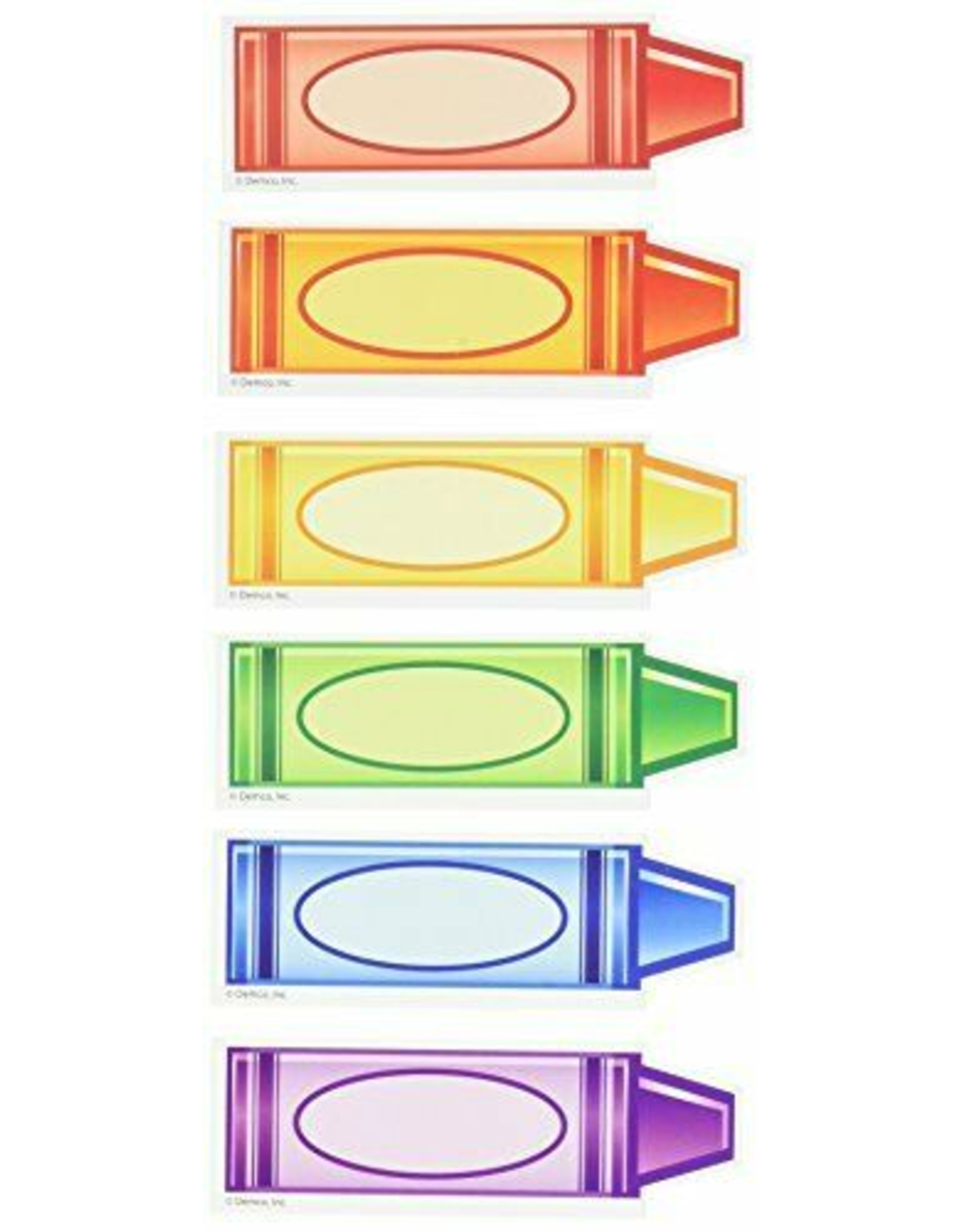CUT-OUTS: MINI CRAYONS ASSORTED COLORS 3.5"X1" 36 PACK