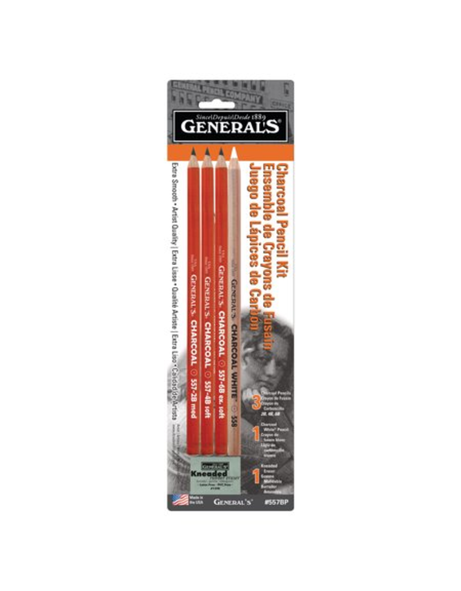 CHARCOAL PENCIL SET WITH ERASER