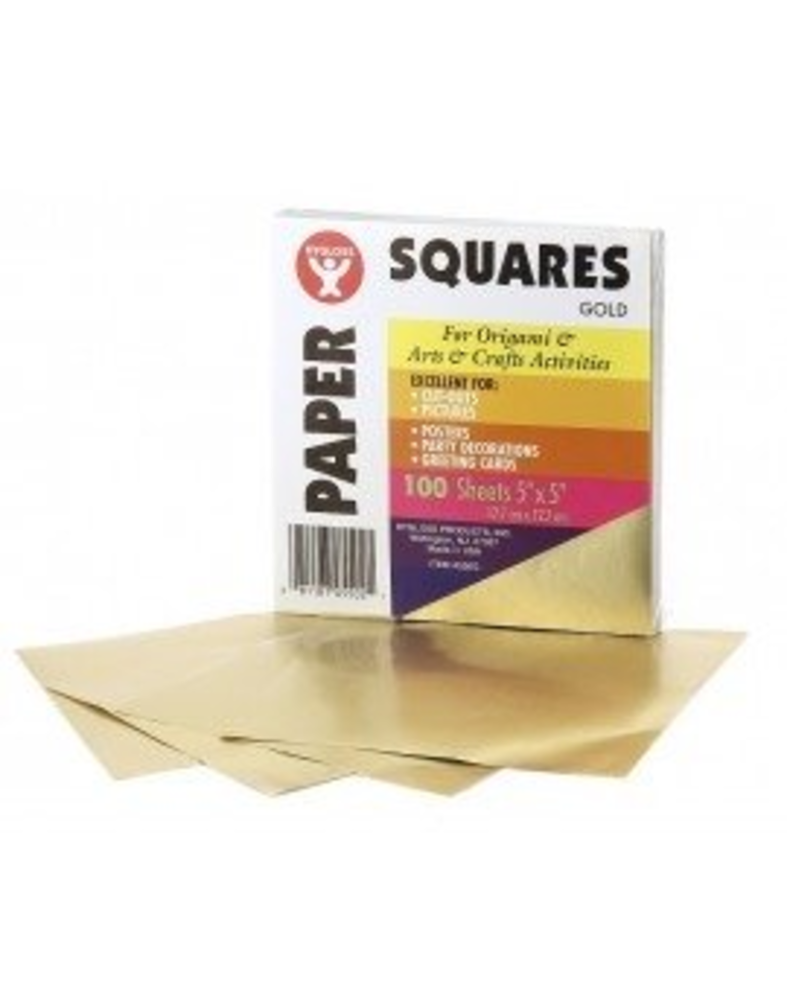 PAPER SQUARES: 5x5, GOLD - 100 PACK