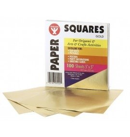 PAPER SQUARES: 5x5, GOLD - 100 PACK