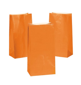 BAG - PAPER - ORANGE- 12 PACK