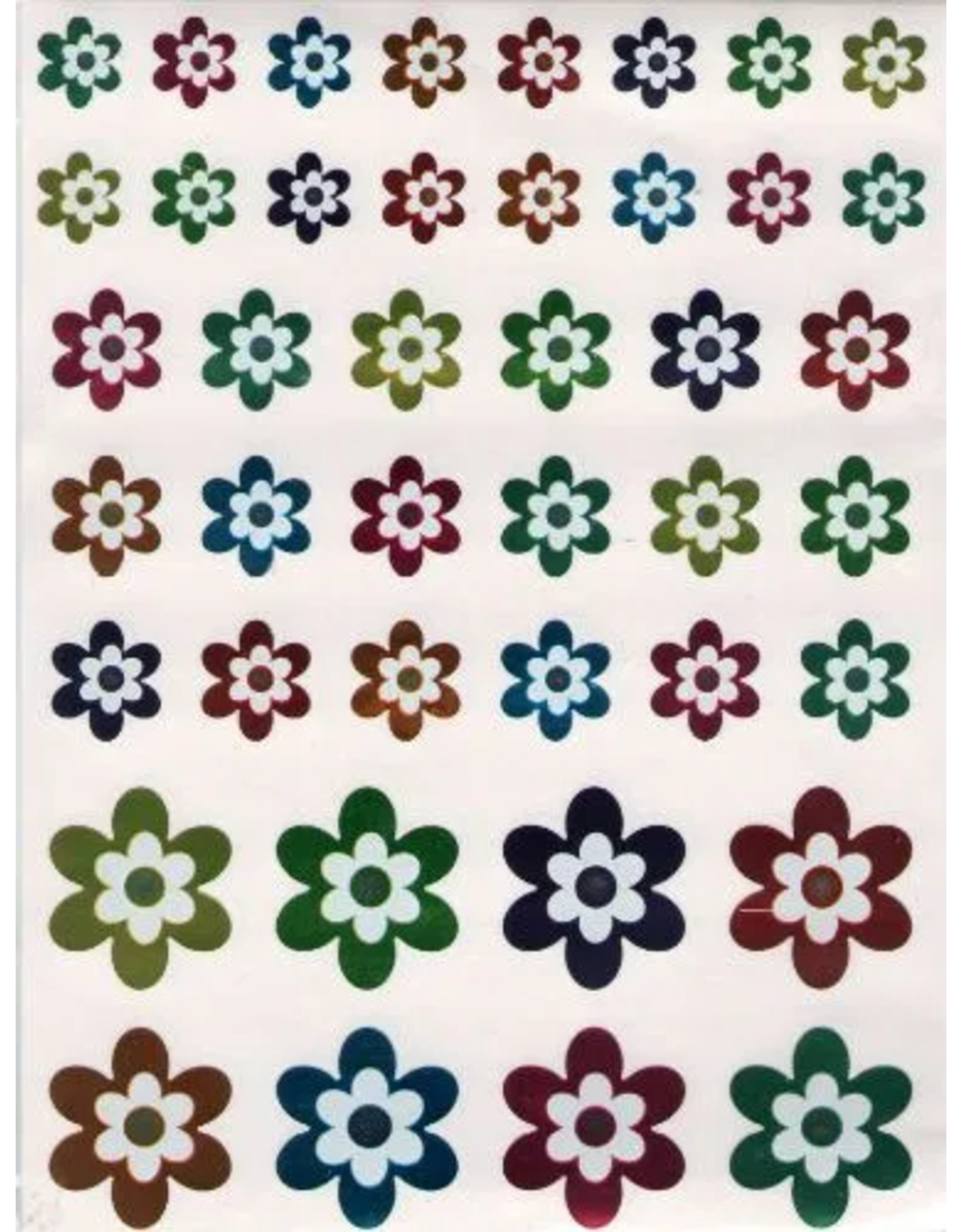STICKERS: FOIL FLOWER 3 SIZES 10  SHEETS
