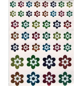 FOIL STICKERS: FLOWER 3 SIZES 10  SHEETS