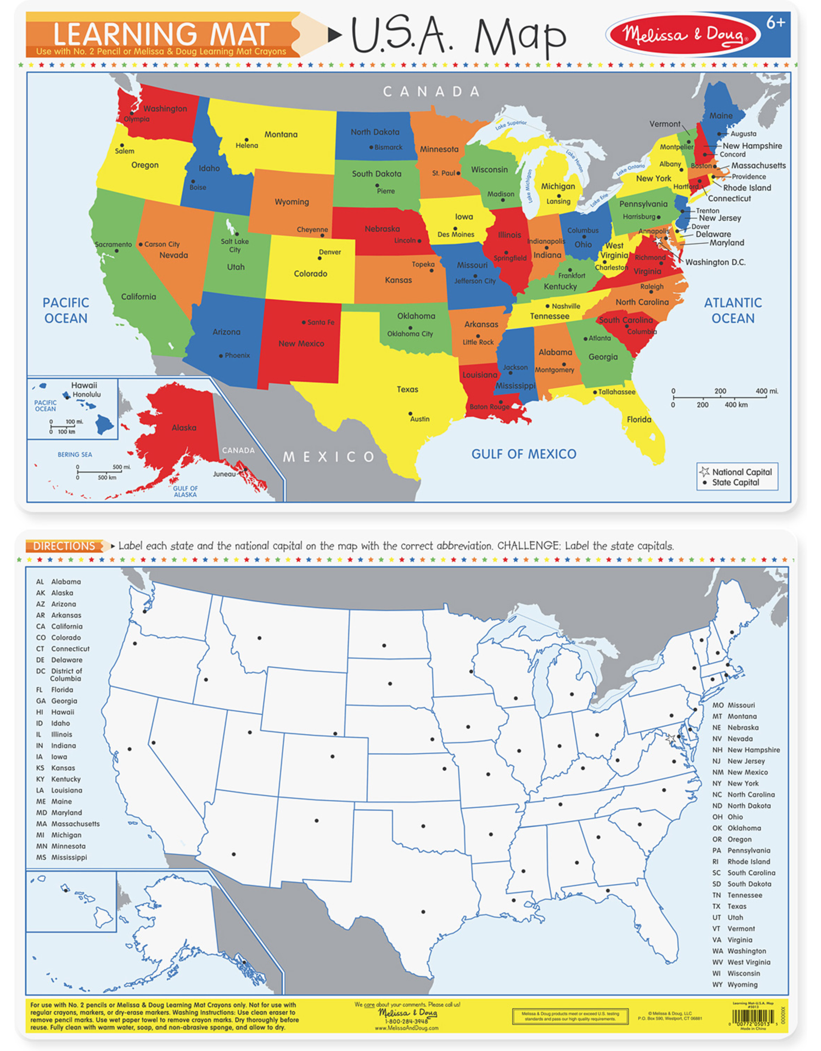 LEARNING MAT: USA MAP