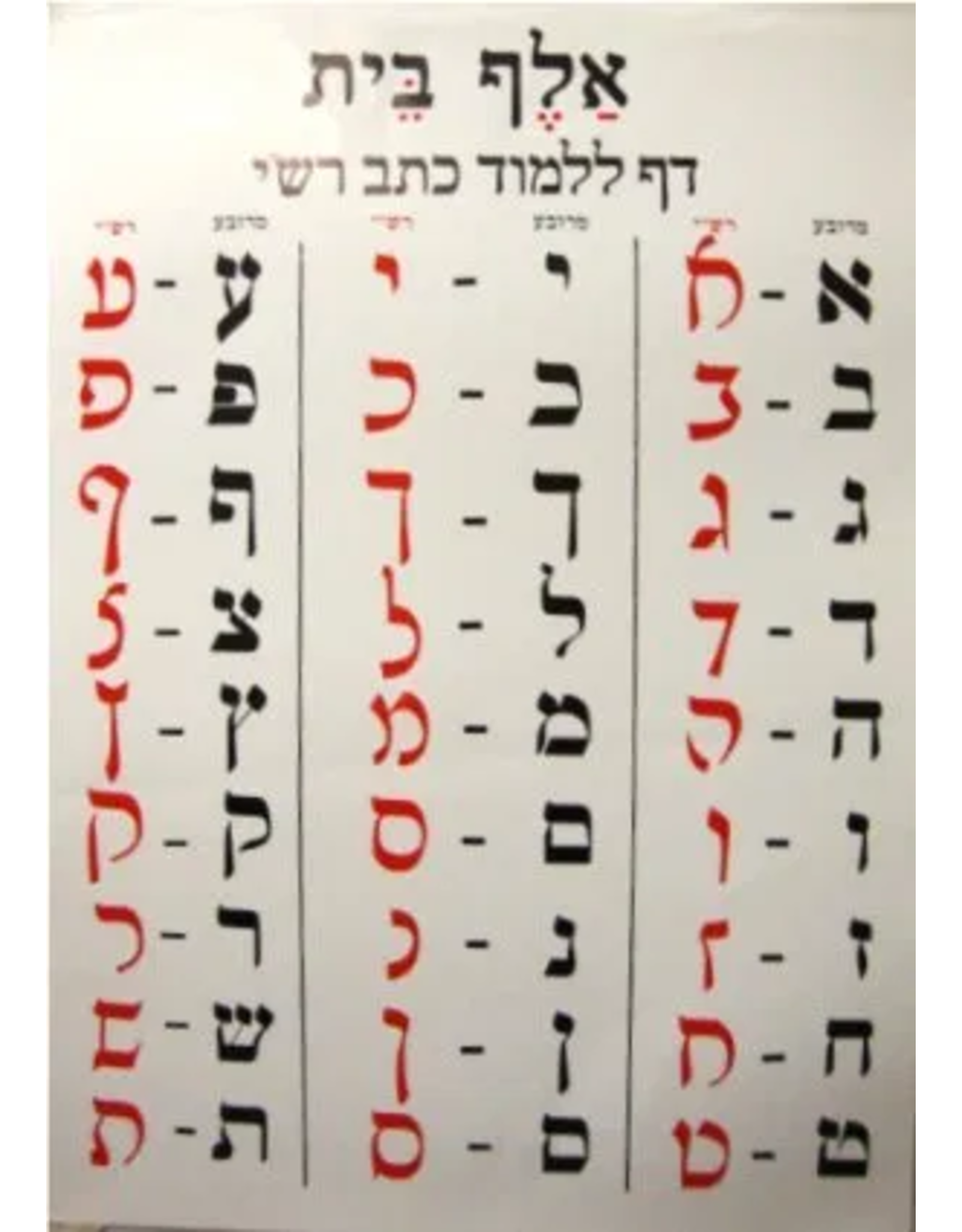 POSTER: ALEF BEIS PRINT & RASHI