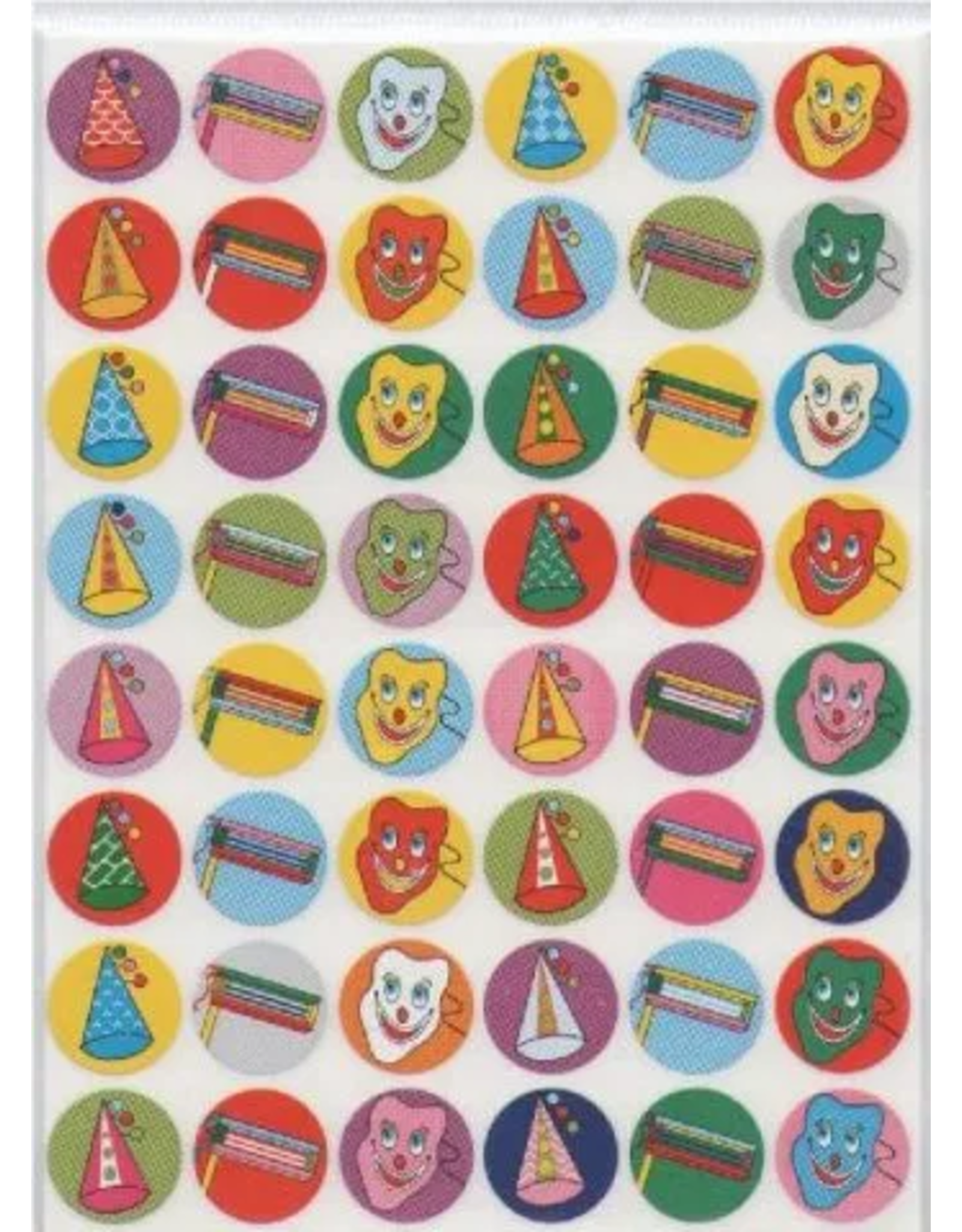 STICKERS: ASSORTED PURIM DOTS 10 SHEETS