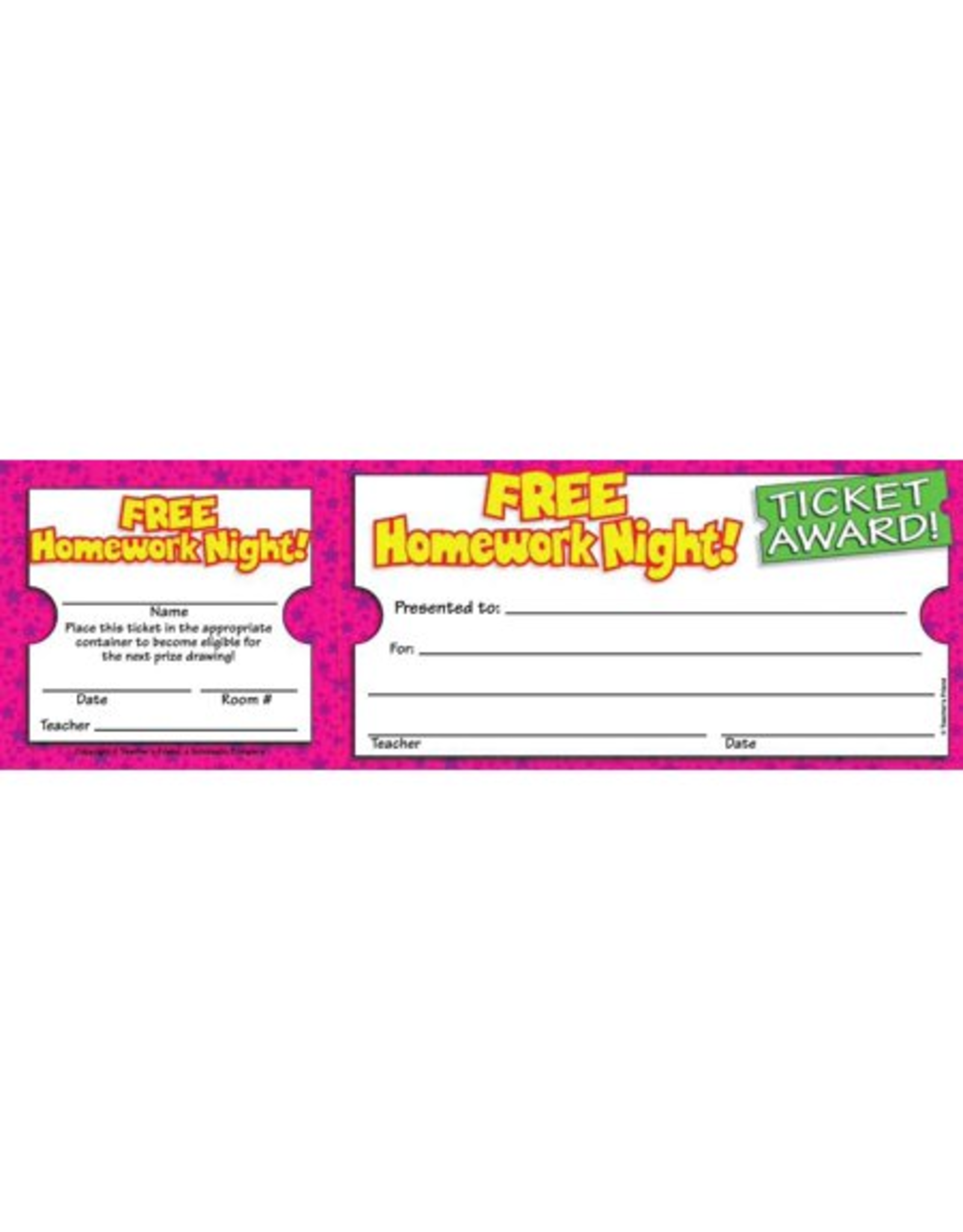 TICKET AWARD: FREE HOMEWORK NIGHT 100 PACK