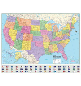 LAMINATED -  USA MAP  48"Wx38"H