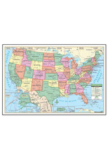 USA MAP POLITICAL 40"W x 28"H