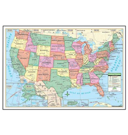 USA MAP POLITICAL 40"W x 28"H