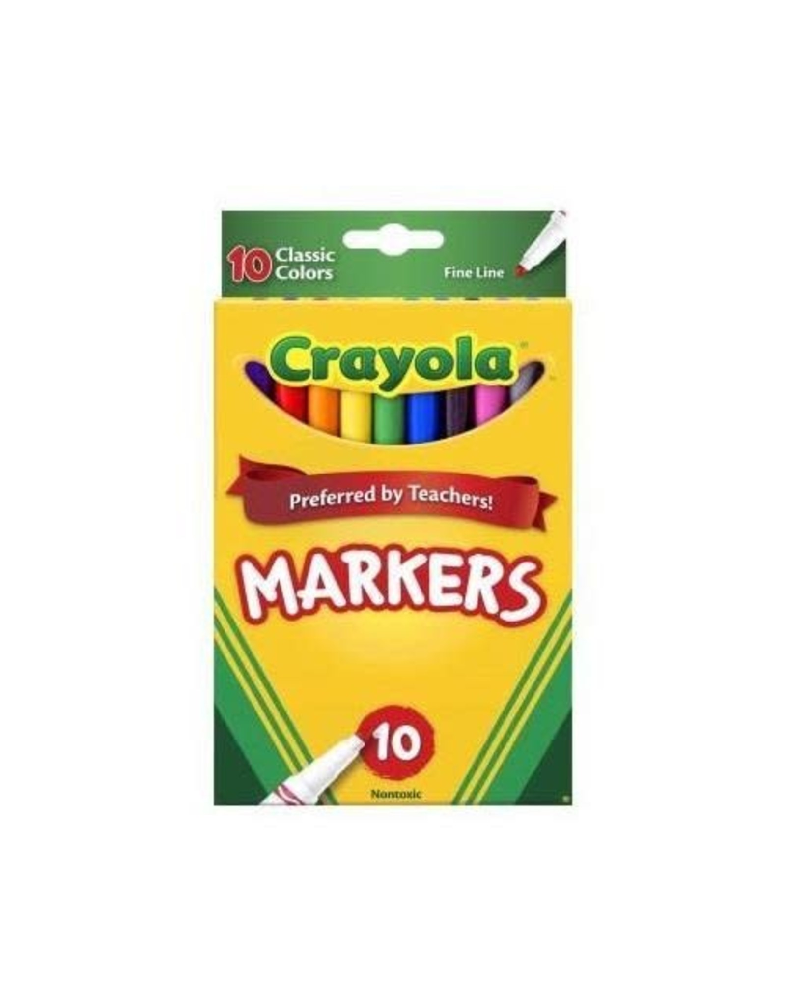 CRAYOLA MARKERS CLASSIC COLORS FINE LINE  10 PACK