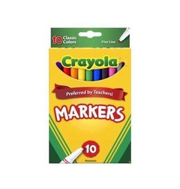 CRAYOLA MARKERS CLASSIC COLORS FINE LINE  10 PACK