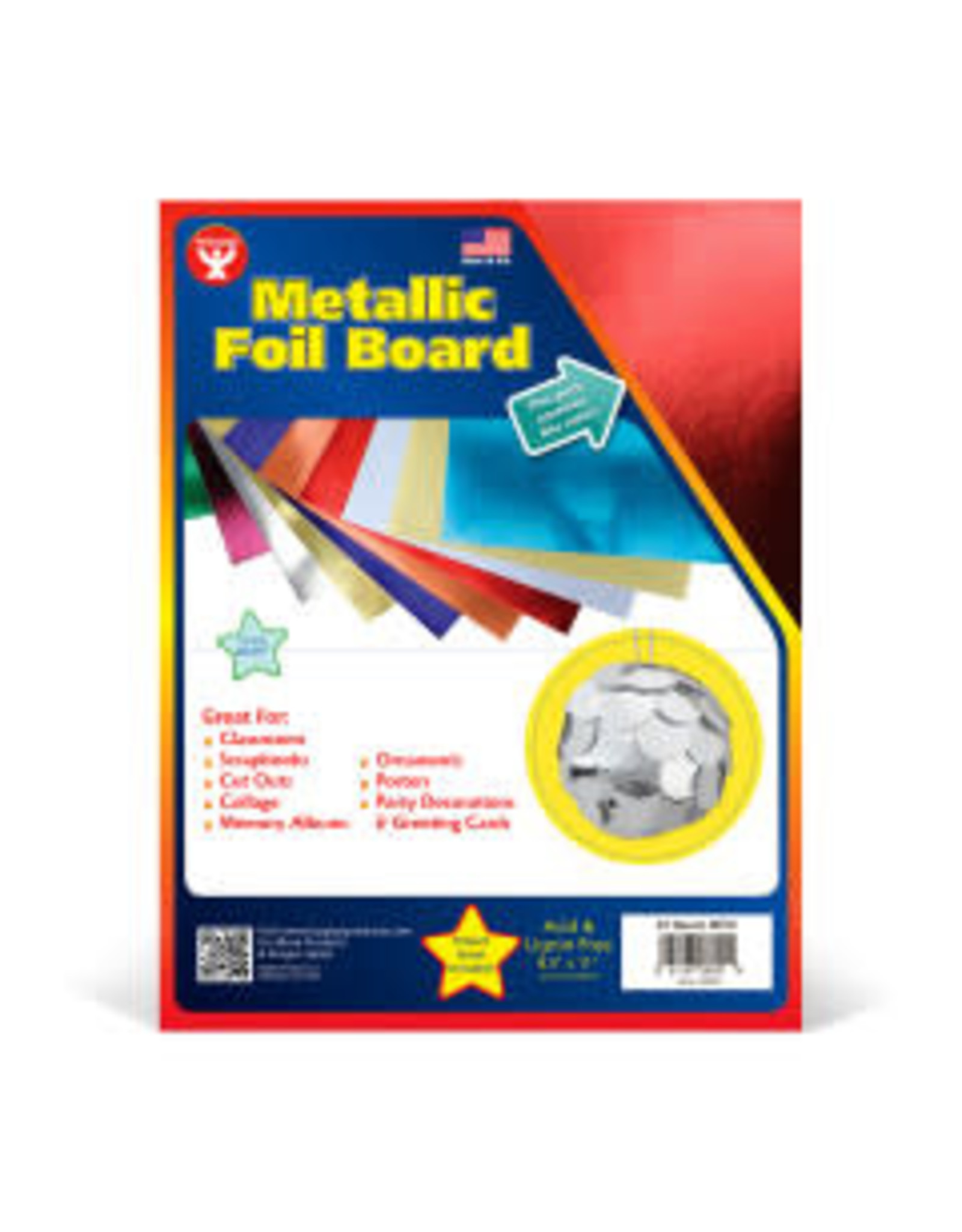 METALLIC FOIL BOARD : 8½x11, RED -25 PK