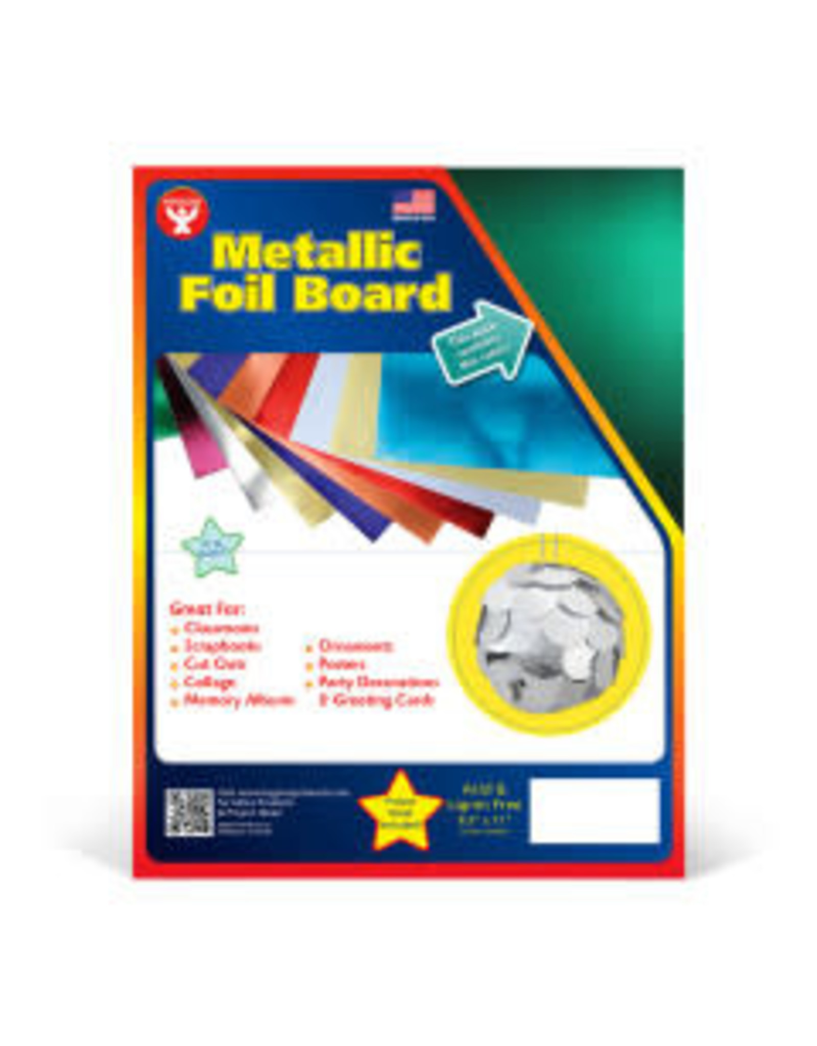 METALLIC FOIL BOARD : 8½x11, GREEN -25 PK