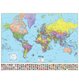 Laminated : WORLD MAP  51"Wx38"H