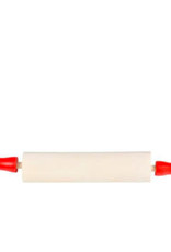 WOOD ROLLING PIN WITH RED HANDELS 7.5" 12 PACK