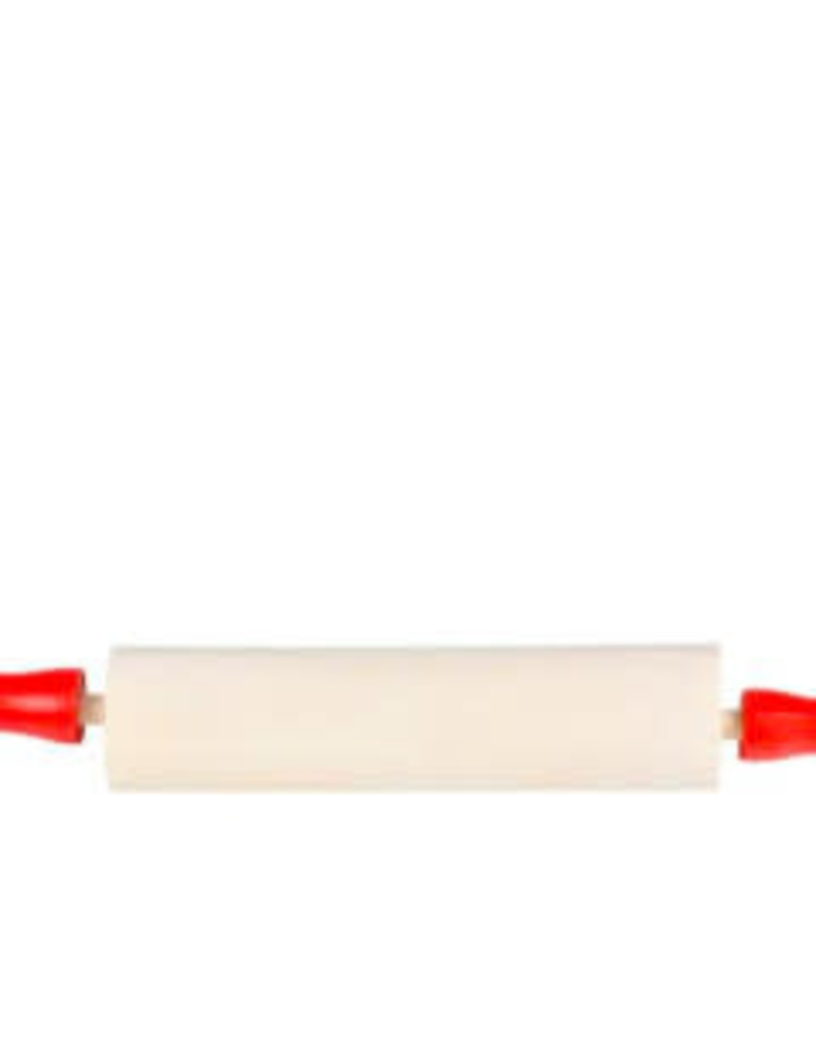 WOOD ROLLING PIN WITH RED HANDELS 7.5" 12 PACK