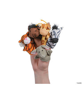 PLUSH ANIMAL FINGER PUPPETS 12PCS