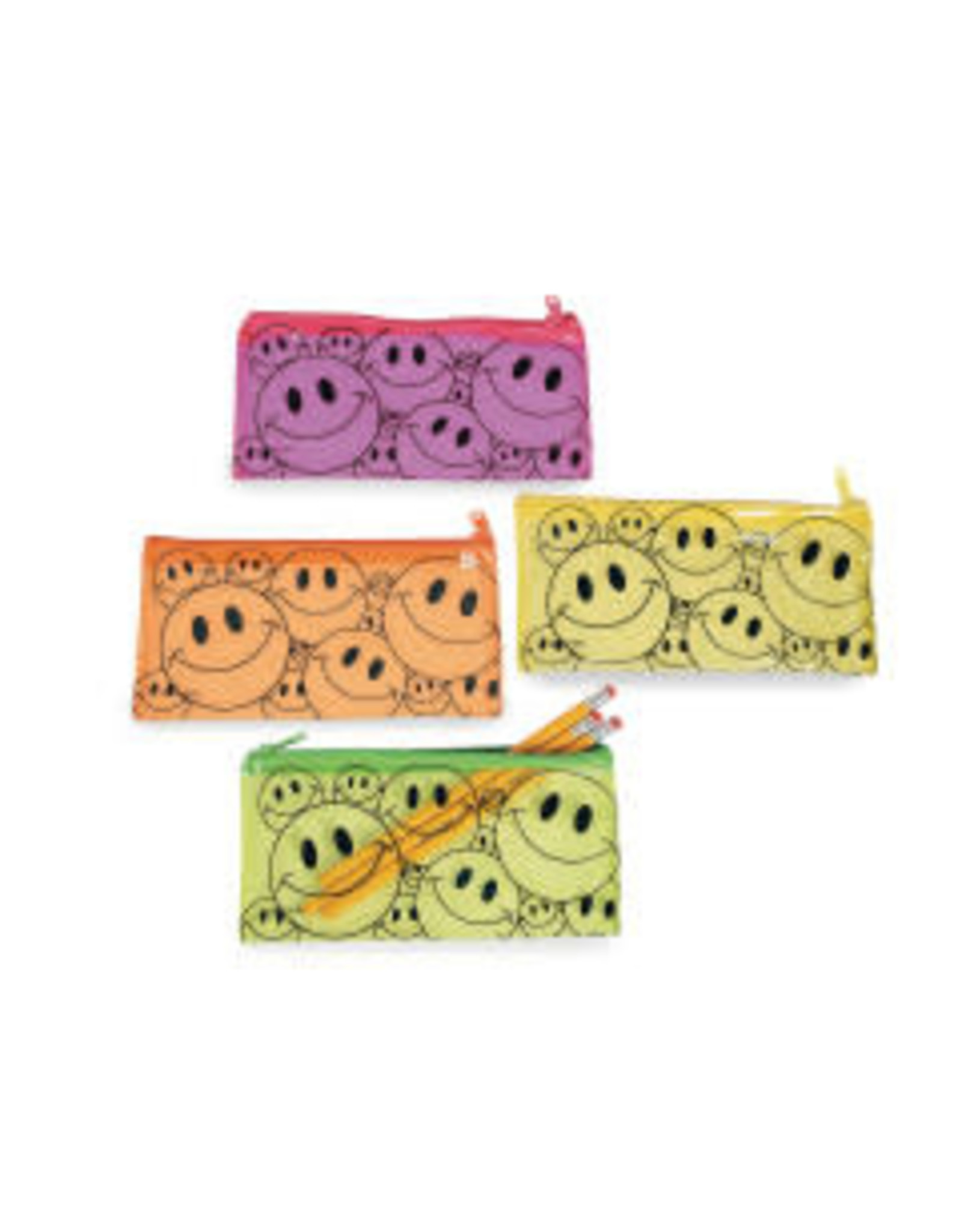 SMILE FACE PENCIL CASE - 12 PACK