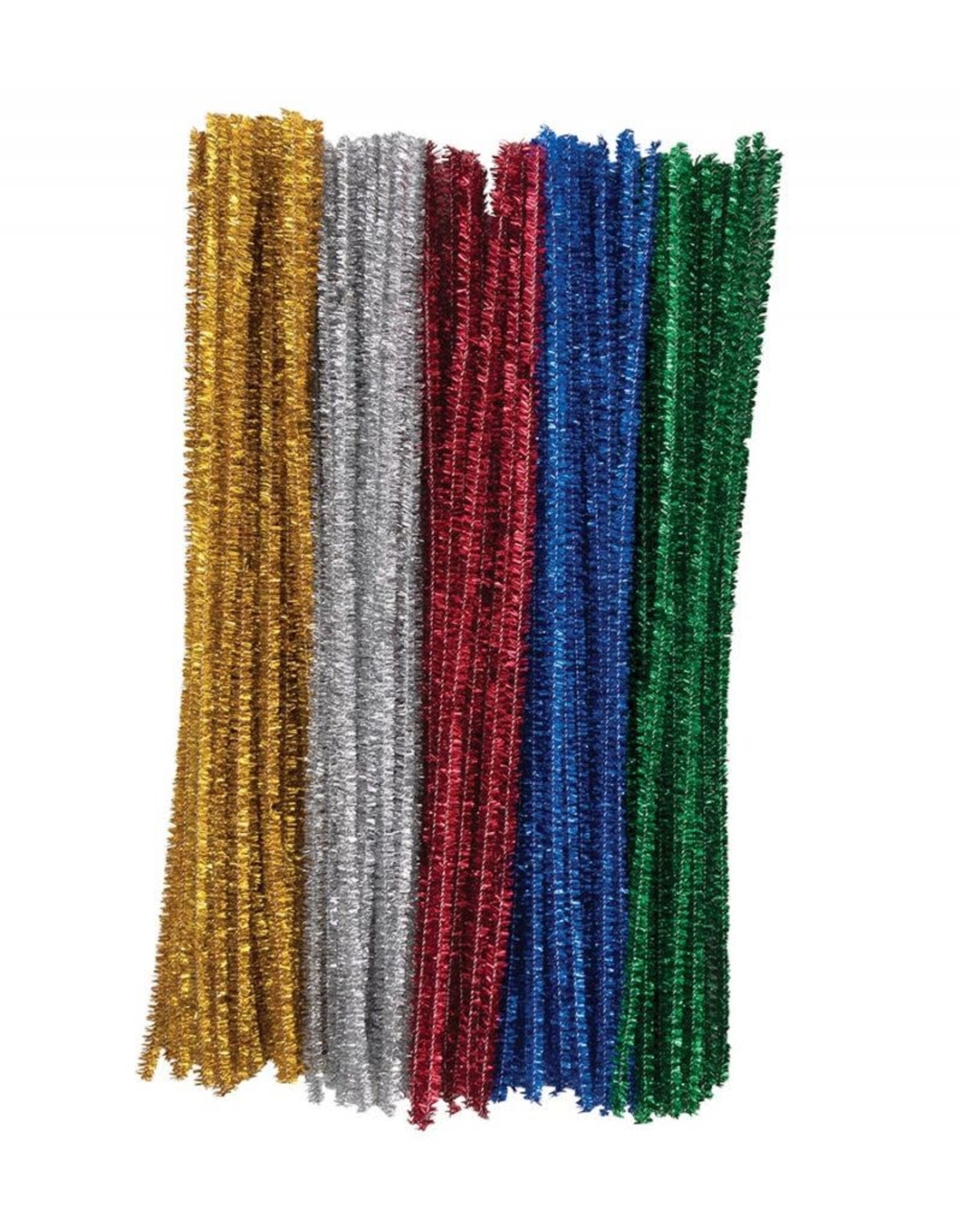 PIPE CLEANERS: 6MM X 12" -  ASSORTED SPARKLE COLORS  100 PACK