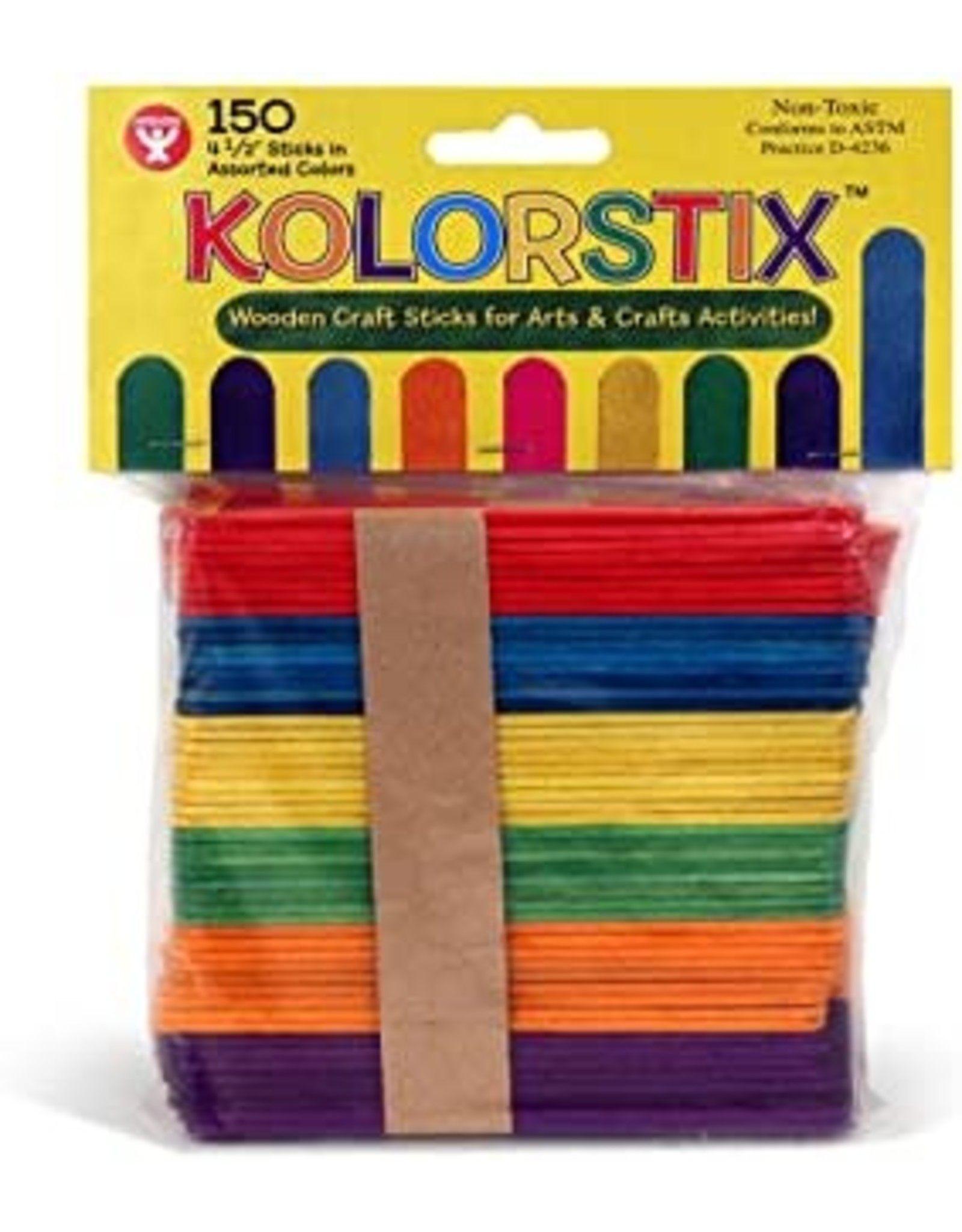 CRAFT STICKS: ASSORTED COLORS - 4.5" 150 PACK