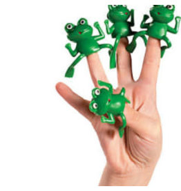 FROGS: VINYL FINGER PUPPETS - 72 PACK