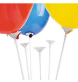 BALLOON STICKS - 16.75"  WHITE 144 PACK