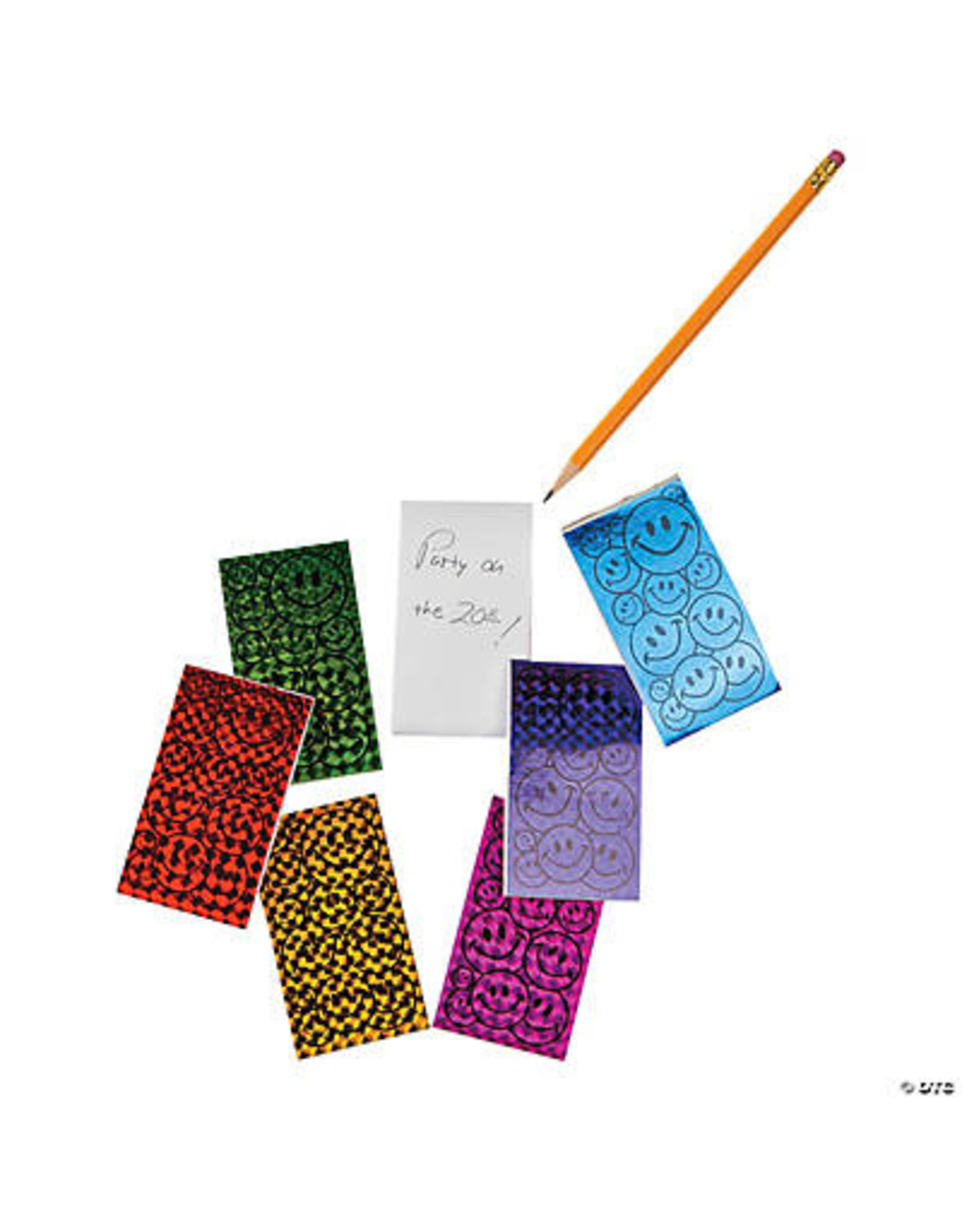 NOTEPAD SMILE FACE METALLIC - 72 PACK