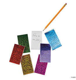 NOTEPAD SMILE FACE METALLIC - 72 PACK