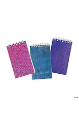 GLITTER SPIRAL NOTEPAD 3"x5" 24 PACK