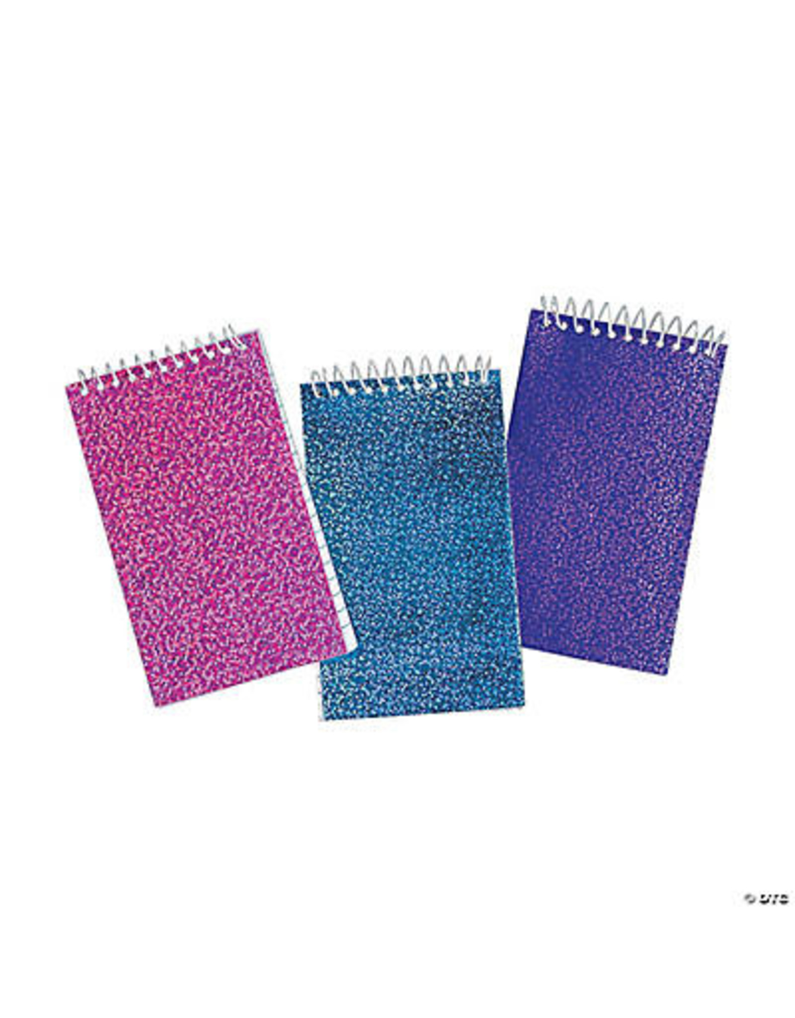 GLITTER SPIRAL NOTEPAD 3"x5" 24 PACK