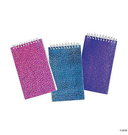 GLITTER SPIRAL NOTEPAD 3"x5" 24 PACK