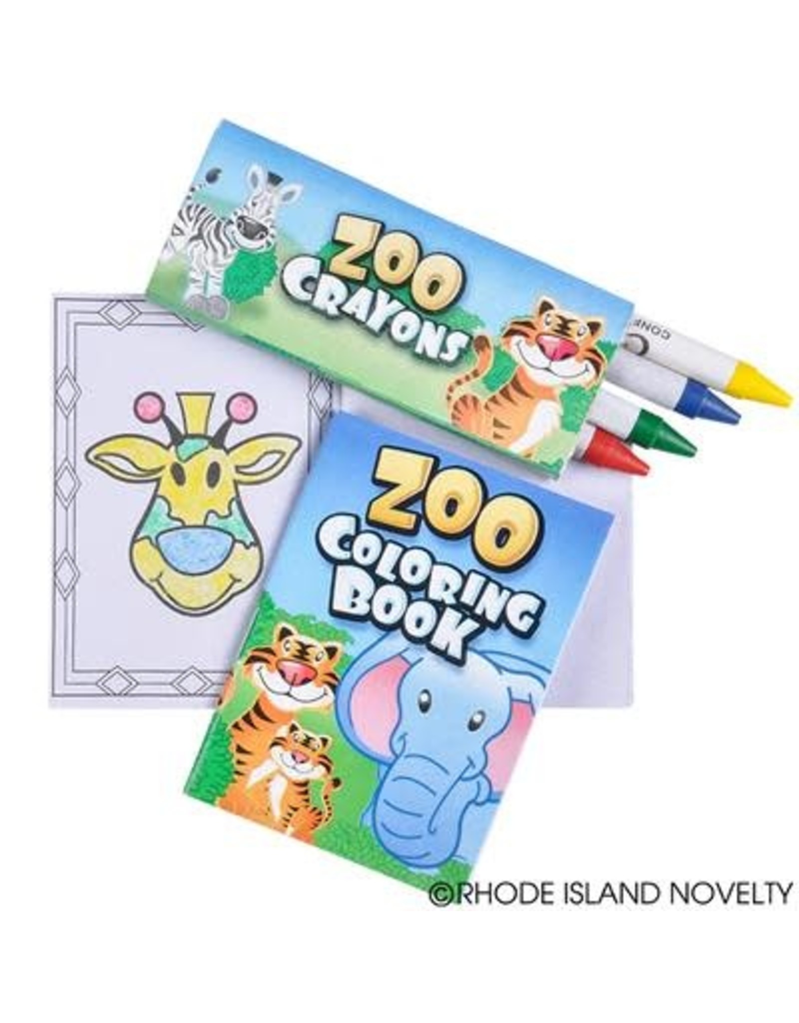 ZOO ANIMAL COLORING SET  12/PCKG