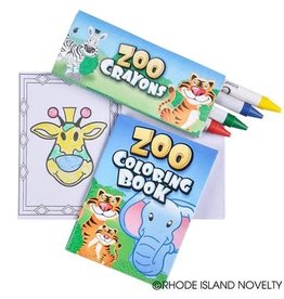 ZOO ANIMAL COLORING SET  12/PCKG
