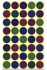COLOR CODING STICKER: ¾" ROUND  FOIL  ASSORTED COLORS- 10 SHEETS